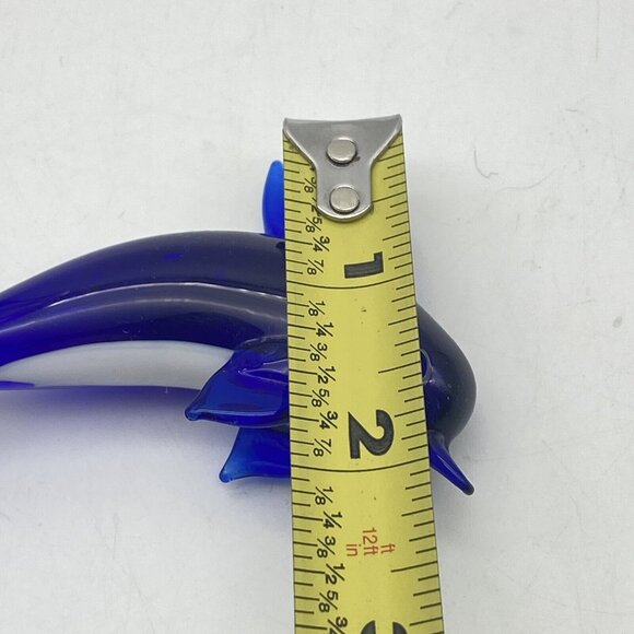 Art Glass‎ Dolphin Colbalt Blue Paperweight Figurine Ornamental Fish Vintage - Picture 5 of 5